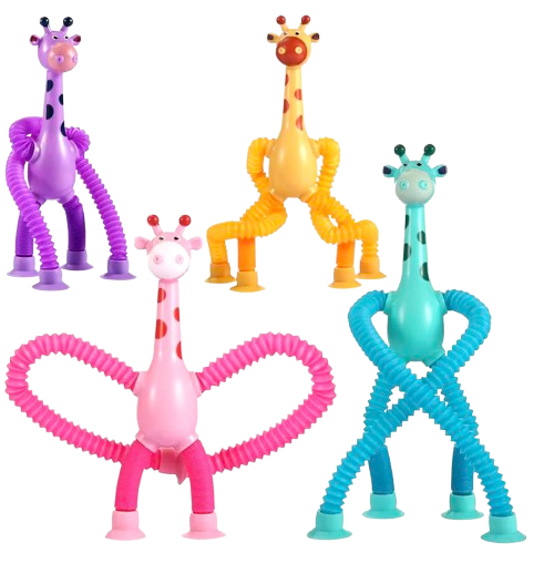 Giraffe Toy Suction Cups - Pop tubes