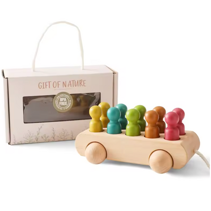 Montessori Wooden Bus With Figures – Toy That Promotes Learning