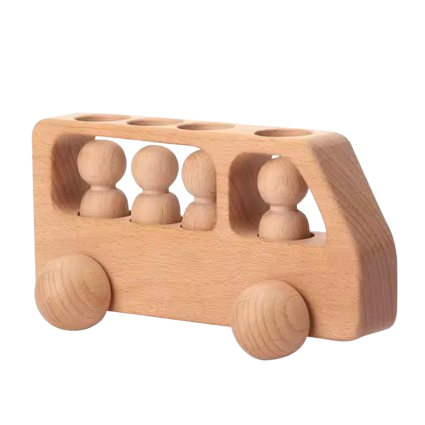 Montessori Wooden Bus With Figures – Toy That Promotes Learning