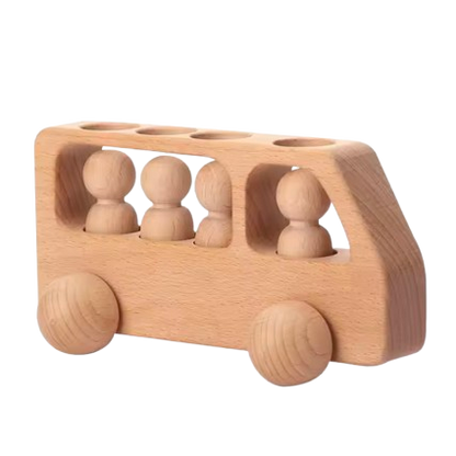 Montessori Wooden Bus With Figures – Toy That Promotes Learning