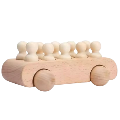 Montessori Wooden Bus With Figures – Toy That Promotes Learning