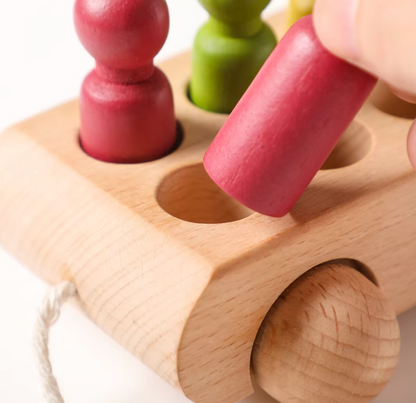 Wooden Car with Wooden figures