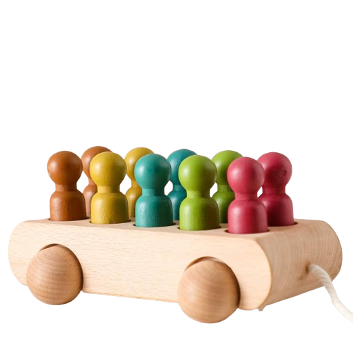 Wooden Car with Wooden figures