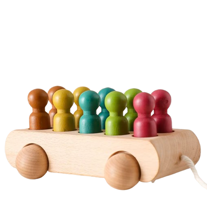 Wooden Car with Wooden figures