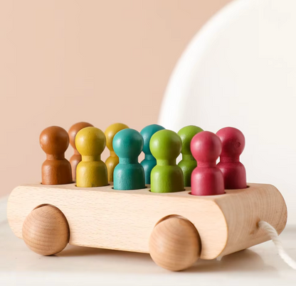 Wooden Car with Wooden figures